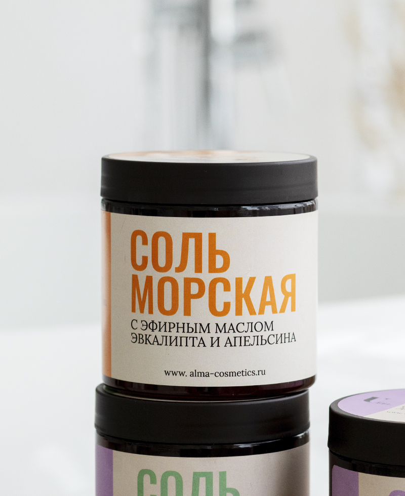 Соль морская с эфирным маслом эвкалипта и апельсина U feel